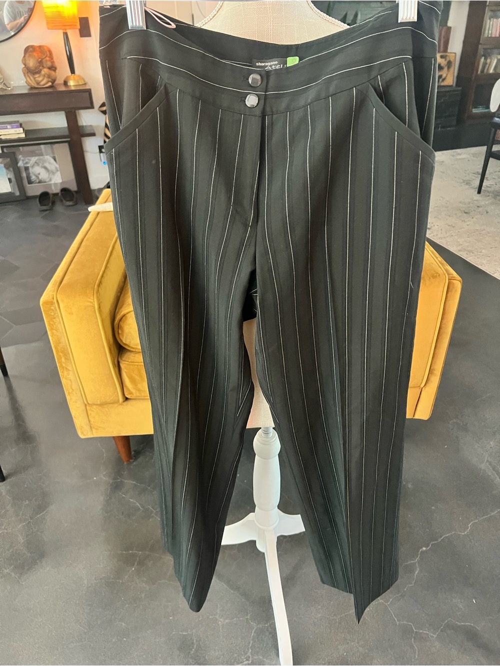 Sharagano Black Pinstripe womens Dress Pants